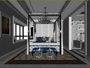 stylish luxury home decoration - bedroom 6105 3D-Modell