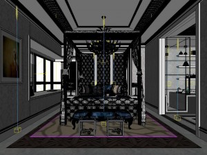 stylish luxury home decoration - bedroom 6105 3D-Modell