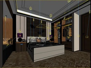 luxury luxury home decoration - bedroom 6106 3D Model