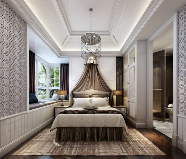 luxury luxury home decoration - bedroom 6107 Modello 3D .c4d .max .obj .3ds .fbx .stl .blend 