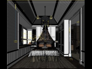 luxury luxury home decoration - bedroom 6107 Modello 3D