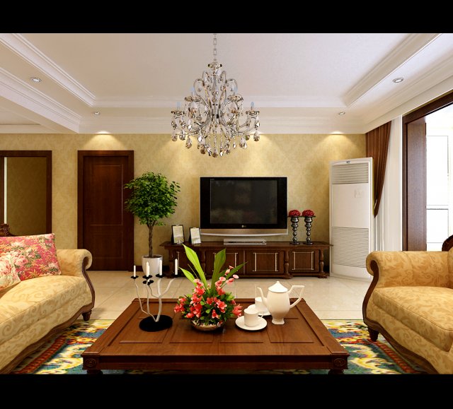 style simple and simple european living room 1707 3D Model .c4d .max .obj .3ds .fbx .stl .blend 