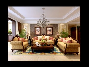 style simple and simple european living room 1707 3D Model