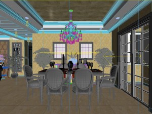 style simple and simple european living room 1707 3D Model