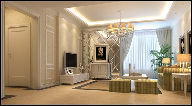the style simple and simple europe type living room 1709 3D Model .c4d .max .obj .3ds .fbx .stl .blend 