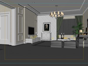 the style simple and simple europe type living room 1709 3D Model