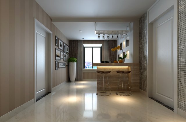 fashionable concise sitting room dining room balcony 1802 Modello 3D .c4d .max .obj .3ds .fbx .stl .blend 