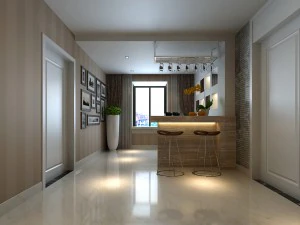 fashionable concise sitting room dining room balcony 1802 3D Model