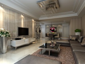 fashionable concise sitting room dining room balcony 1802 Modello 3D