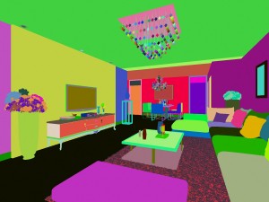 fashionable concise sitting room dining room balcony 1802 Modello 3D