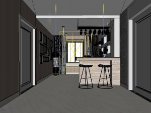 fashionable concise sitting room dining room balcony 1802 Modello 3D