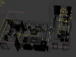 fashionable concise sitting room dining room balcony 1802 Modello 3D