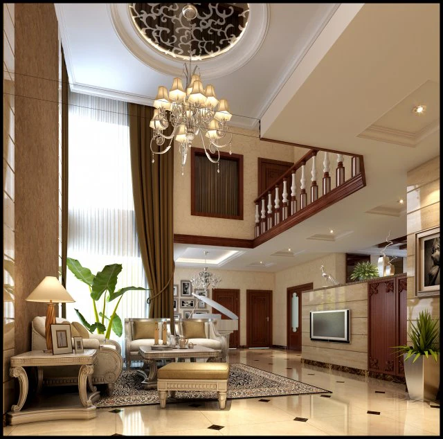 fashionable concise europe double living room 1728 3D Model .c4d .max .obj .3ds .fbx .stl .blend 