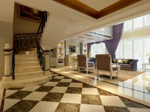 style concise european double living room restaurant 1751 3D 模型