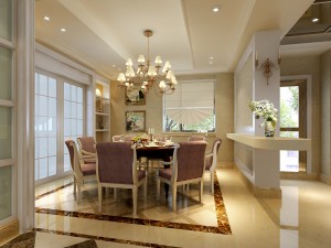 style concise european double living room restaurant 1751 3D 模型