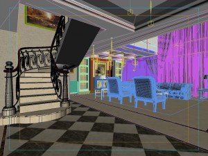 style concise european double living room restaurant 1751 3D 模型