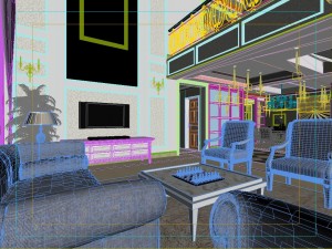 style concise european double living room restaurant 1751 3D 模型