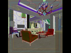 style concise european double living room restaurant 1753 Modelo 3D