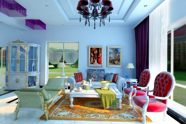style concise european living room 1703 3D Model .c4d .max .obj .3ds .fbx .stl .blend