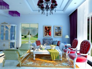 style concise european living room 1703 3D मॉडल