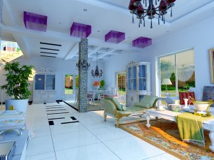 style concise european living room 1703 3D Model