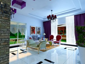 style concise european living room 1703 3D Model
