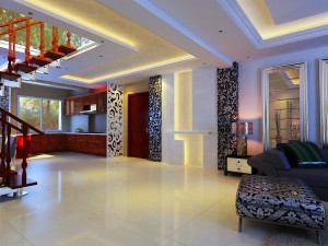style concise european living room 1704 Model 3D