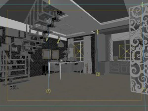 style concise european living room 1704 3D Model