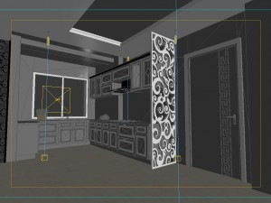 style concise european living room 1704 Model 3D