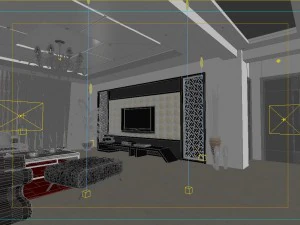 style concise european living room 1704 3D Model