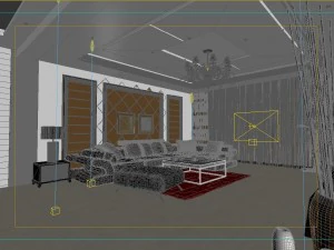 style concise european living room 1704 3D Model