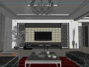 style concise european living room 1704 Model 3D