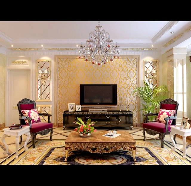 style concise european living room 1705 3D Model .c4d .max .obj .3ds .fbx .stl .blend 