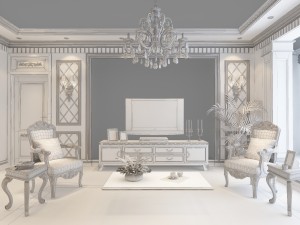 style concise european living room 1705 3Dモデル