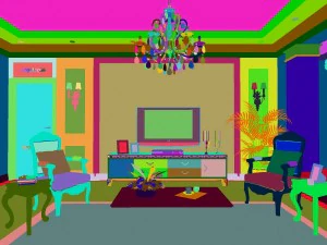 style concise european living room 1705 3D Model
