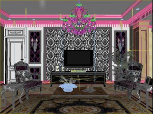 style concise european living room 1705 3Dモデル