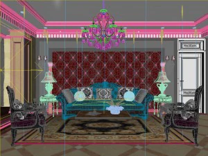 style concise european living room 1705 3D Model