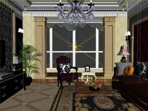 style concise european living room 1705 3Dモデル