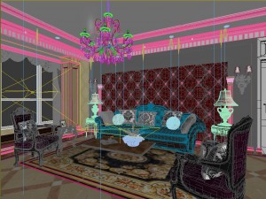 style concise european living room 1705 3Dモデル