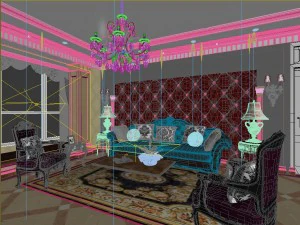 style concise european living room 1705 3D Model