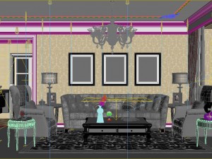 fashionable concise european living room 1713 Modelo 3D