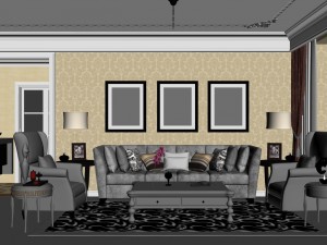 fashionable concise european living room 1713 Modelo 3D