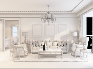 fashionable concise european living room 1713 Modelo 3D
