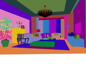 fashionable and concise european living room 1714 3D Model