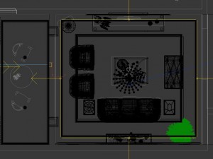 fashionable and concise european living room 1714 3D Model
