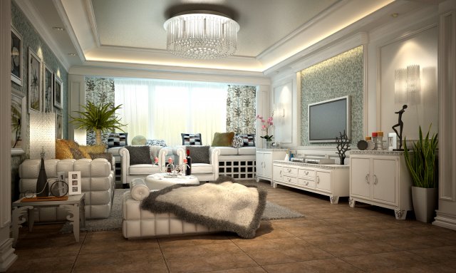 fashionable concise european living room 1715 Modelo 3D .c4d .max .obj .3ds .fbx .stl .blend 