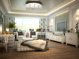 fashionable concise european living room 1715 3D Model