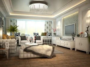 fashionable concise european living room 1715 3D Model