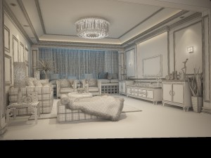 fashionable concise european living room 1715 Modelo 3D