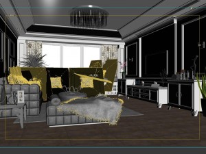 fashionable concise european living room 1715 Modelo 3D